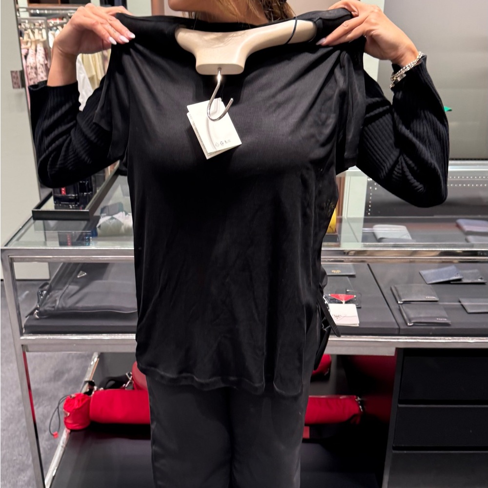 prada silk triangle top